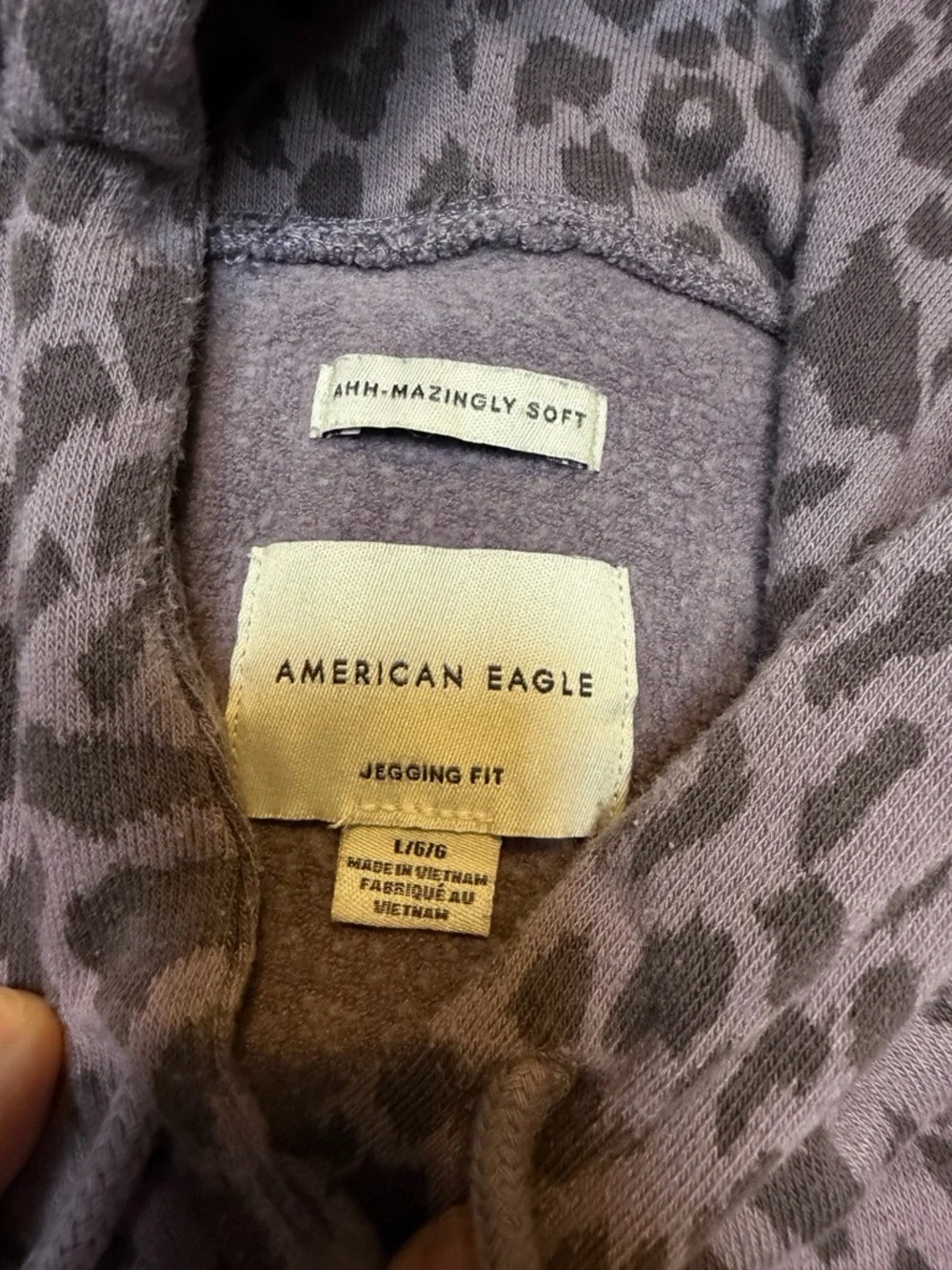 ✨ American Eagle Ahh-mazingly Soft Leopard Hoodie Sweatshirt L ✨‎